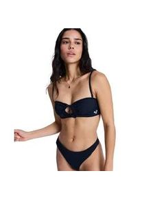 Bandeau-Bikini-Top Roxy "Solid Essentials", Damen, Gr. L, Cup B, anthrazit, Obermaterial: 85% Microfaser, 15% Elasthan;, Bikini-Oberteile