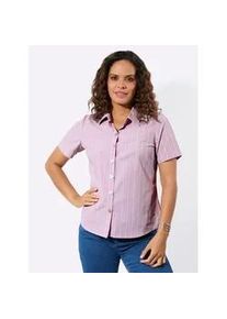 Hemdbluse Casual Looks, Damen, Gr. 46, ros&eacute;, ecru, gestreift, 50% Baumwolle, 50% Polyester, gemustert, gestreift, Blusen Hemdbluse