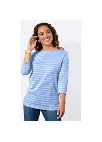 WITT T-Shirt "Ringelshirt", Damen, Gr. 46, eisblau, ecru, geringelt, 100% Baumwolle, gemustert, gestreift, U-Boot-Ausschnitt, Shirts T-Shirt