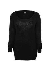 Rundhalspullover Urban Classics "Urban Classics Damen Ladies Long Wideneck Sweater", Damen, Gr. L, schwarz, 100% Polyacryl, unifarben, normal, Balconnet, Pullover Rundhalspullover