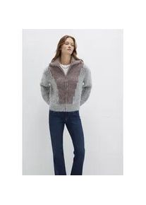 Strickpullover Mavi "FULL ZIP SWEATER", Damen, Gr. XS, light grau melange, Grobstrick, 53% Acryl, 41% Polyester, 6% Polyamid, weit normal, ohne Ausschnitt, normaler Saum, Pullover Strickpullover, Sweatshirt mit Zip