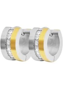 Adelia&acute;s Klappcreolen ADELIA ́S "Damen Ohrringe &ndash; Klappcreole aus Edelstahl mit Strass Steinchen", Damen, Gr. Damen, Edelstahl, silber, Ohrringe Klappcreolen, Zum Verschenken &ndash; ideal zum einen besonderen Tag