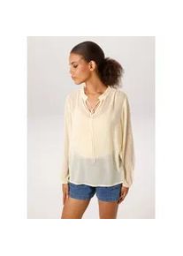 Schlupfbluse Aniston CASUAL, Damen, Gr. 48, gelb, Chiffon, Obermaterial: 100% Polyester, transparent, unifarben, l&auml;ssig geschnitten h&uuml;ftbedeckend, V-Ausschnitt, elastischer Bund mit Gummizug, Blusen Schlupfbluse, im trendigen Pastell - NEUE KOLLEKTION