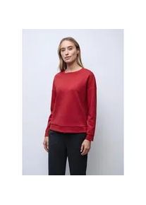Langarmshirt Street One, Damen, Gr. 46, racing rot meliert, Stoff, 72% Polyester, 22% Viskose, 6% Elasthan, unifarben, normal normal, Rundhals, B&uuml;ndchen, Shirts Langarmshirt