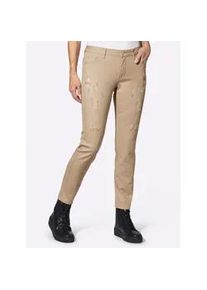 Push-up-Jeans Inspirationen, Damen, Gr. 50, Normalgr&ouml;&szlig;en, beige, 96% Baumwolle, 4% Elasthan, unifarben, lang, Jeans