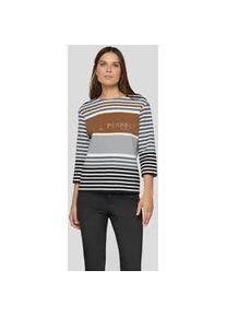 Print-Shirt Rabe "T-Shirt", Damen, Gr. 42, grau, 76%Baumwolle, 16%Polyester, 8%Elasthan, gerade, Shirts