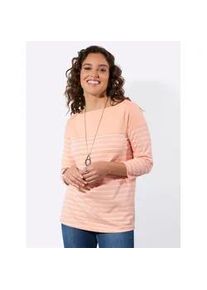 WITT T-Shirt "Ringelshirt", Damen, Gr. 46, puder, ecru, geringelt, 100% Baumwolle, gemustert, gestreift, U-Boot-Ausschnitt, Shirts T-Shirt