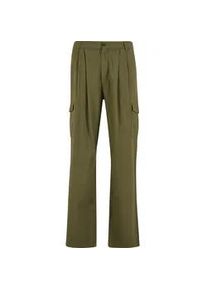 Cargohose Urban Classics "Urban Classics Wide Pleated Cargo Pants", Damen, Gr. 30, Normalgr&ouml;&szlig;en, lightolive, 80% Baumwolle, 18% Polyester, 2% Elasthan, unifarben, relaxed fit, Hosen Cargohose