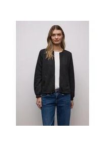 Cardigan Street One, Damen, Gr. 38, schwarz, Stoff, 70% Polyester, 25% Viskose, 5% Elasthan, Strukturmuster, normal normal, Rundhals, B&uuml;ndchen, Strickjacken, mit Struktur