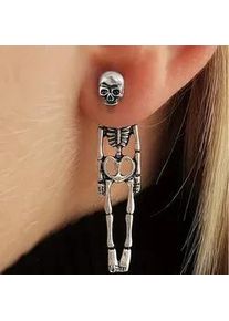 Adelia&acute;s Paar Ohrh&auml;nger ADELIA ́S "Halloween Schmuck Ohrringe Ohrstecker Skelett aus Acryl", silber, Ohrringe, Damen, Damen, Acryl, Weihnachtsschmuck Halloween Schmuck Ohrstecker Skelett aus Acryl