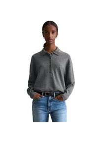 Marc O'Polo Strickpullover MARC O'POLO DENIM "aus Soft Cotton Stretch", Damen, Gr. L, asphalt melange, Obermaterial: 58% Baumwolle, 25% Polyamid, 17% Polyester, unifarben, Pullover Strickpullover