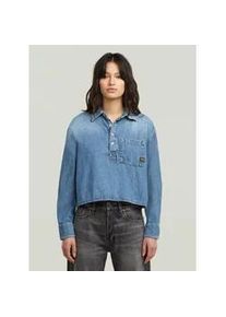 G-Star Raw Langarmshirt G-STAR "Boxy Day Hemd", Damen, Gr. XL, faded isles blau, Obermaterial: 100% Baumwolle, Shirts Langarmshirt