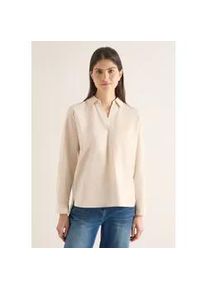 Langarmbluse Cecil, Damen, Gr. XS (36), pearl beige, Web, 100% Baumwolle, unifarben, klassisch normal, Rundhals, B&uuml;ndchen, Blusen, aus reiner Baumwolle