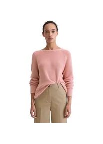 Marc O'Polo Rundhalspullover MARC O'POLO "aus Heavy-Weight-Organic-Cotton", Damen, Gr. XL, natural rose, Obermaterial: 100% Baumwolle, unifarben, Rundhals, Pullover Rundhalspullover