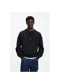 HUGO BOSS Strickpullover HUGO BLUE, Herren, Gr. L, navy410, Strick, Obermaterial: 100% Baumwolle, unifarben, relaxed fit normal, Rundhals, B&uuml;ndchen, Pullover Strickpullover, Relaxed Fit, Rundhalsausschnitt, softe Strickqualit&auml;t