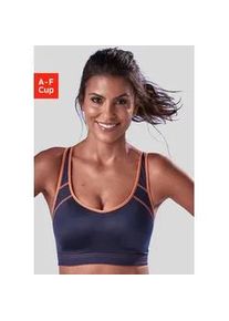 Sport-BH Lascana ACTIVE, Damen, Gr. 70, Cup F, blau (nachtblau), Microtouch, Obermaterial: 76% Polyamid, 24% Elasthan, BHs Sport-BH, mit integrierten Schalen im Cup