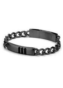 Armband Fynch-Hatton "Schmuck Geschenk Edelstahl Armkette Curb Chain", schwarz, Armb&auml;nder, Herren, 18,5cm, Edelstahl, Armband