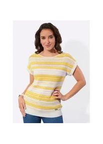 Pullunder Casual Looks "Pullunder", Damen, Gr. 52, zitrone, 50% Baumwolle, 50% Polyacryl, gemustert, gestreift, mehrfarbig, meliert, Pullover Pullunder