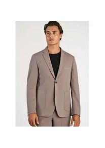 Sakko LINDBERGH, Herren, Gr. L, deep sand mel, Web, Obermaterial: 65% Polyester, 31% Viskose, 4% Elasthan. Futter: 100% Polyester, meliert, unifarben, normal h&uuml;ftbedeckend, tiefer V-Ausschnitt, Sakkos Sakko, mit Viskose und Stretch, in melierter Optik