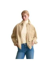 Marc O'Polo Langarmbluse MARC O'POLO DENIM "aus mittelschwerem Cord-Stretch", Damen, Gr. L, frosty sand, Obermaterial: 98% Baumwolle, 2% Elasthan, unifarben, relaxed fit lang, Manschette, Blusen