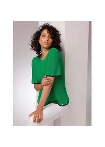 Kurzarmpullover CREATION L PREMIUM "Lyocell-Baumwoll-Pullover", Damen, Gr. 50, grasgr&uuml;n, 70% Lyocell, 30% Baumwolle, unifarben, Pullover