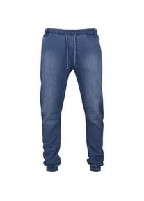 Bequeme Jeans Urban Classics "Urban Classics Herren Knitted Denim Jogpants", Herren, Gr. XL, US-Gr&ouml;&szlig;en, blau washed, 83% Baumwolle, 15% Polyester, 2% Elasthan, unifarben, normal, Jeans