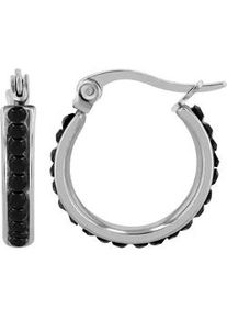 Adelia&acute;s Paar Creolen ADELIA ́S "Damen Ohrringe &ndash; Creole aus Edelstahl mit Strass Steinchen", Damen, Gr. Damen, Edelstahl, silber, Ohrringe, Ideal zum Verschenken &ndash; schlicht und stilvoll