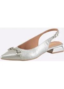 Ballerina Heine, Damen, Gr. 35, silberfarben, Synthetik, Schuhe Ballerina