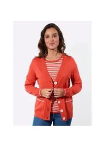 Strickpullover Casual Looks "Twinset", Damen, Gr. 52, terra, ecru, geringelt, 100% Baumwolle, gemustert, gestreift, unifarben, Pullover Strickpullover