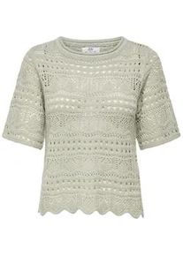Jacqueline de Yong Kurzarmpullover JDY "JDYSUN LAY 2/4 PULLOVER KNT NOOS", Damen, Gr. S, desert sage, Strick, Obermaterial: 100% Polyacryl, unifarben, h&uuml;ftlang, Rundhals, Pullover, Strukturstrick