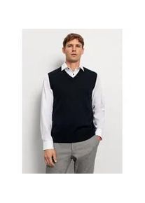 Strickpullover OLYMP "OLYMP Casual Strick", Herren, Gr. S, marine, 100% Schurwolle, Pullover Strickpullover