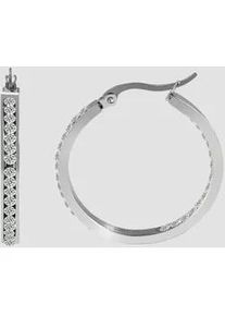 Adelia&acute;s Paar Creolen ADELIA ́S "Damen Ohrringe &ndash; Creole aus Edelstahl mit Strass Steinchen", Damen, Gr. Damen, Edelstahl, silber, Ohrringe, Ideal zum Verschenken &ndash; schlicht und stilvoll