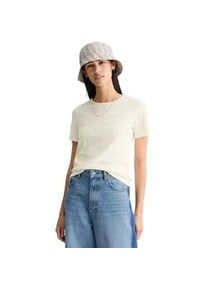 Marc O'Polo T-Shirt MARC O'POLO DENIM "aus weichem Rippjersey", Damen, Gr. S, creamy wei&szlig;, Obermaterial: 96% Baumwolle, 4% Elasthan, unifarben, Basic, slim fit, Rundhals, normaler Saum, Shirts T-Shirt