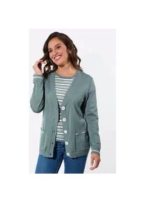 Strickpullover Casual Looks "Twinset", Damen, Gr. 54, jade, ecru, geringelt, 100% Baumwolle, gemustert, gestreift, unifarben, Pullover Strickpullover