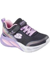 Sneaker Skechers "COSMIC GLOW LIGHTS", Damen, Gr. 33, schwarz, multi, Lederimitat, Textil, Glitzer, Schuhe Sneaker, Sportschuh mit Klett, Gr&ouml;&szlig;enschablone zum Download
