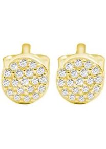 Adelia&acute;s Paar Ohrh&auml;nger ADELIA ́S "Damen Ohrringe &ndash; Ohrstecker aus 925 Silber mit Zirkonia", Damen, Gr. Damen, Silber 925 (Sterlingsilber), gold, Ohrringe, Perfekt als Geschenk zum Weihnachten