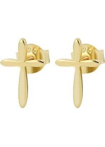 Adelia&acute;s Paar Ohrh&auml;nger ADELIA ́S "Damen Ohrringe &ndash; Ohrstecker Kreuz aus 925 Silber", Damen, Gr. Damen, Silber 925 (Sterlingsilber), gold, Ohrringe, Ein kleines Geschenk mit gro&szlig;er Wirkung