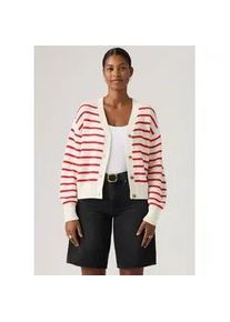Levi's Cardigan LEVI'S "SNOWFLAKE CARDIGAN", Damen, Gr. S (36), susanne stripe tofu novelty stitch, Strick, Obermaterial: 100% Baumwolle, gestreift, l&auml;ssig geschnitten h&uuml;ftlang, V-Ausschnitt, B&uuml;ndchen, Strickjacken, gestreift, mit Knopfleiste
