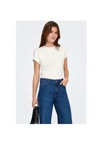 Kurzarmshirt Only "ONLERICA S/S TOP JRS NOOS", Damen, Gr. XS, cloud dancer, Jersey, Obermaterial: 100% Baumwolle, unifarben, oversize normal, Rundhals, Shirts