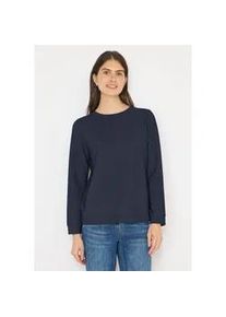 Langarmshirt Cecil, Damen, Gr. M (40), universal blau, Stoff, 65% Polyester, 32% Viskose, 3% Elasthan, unifarben, comfort fit normal, U-Boot-Ausschnitt, B&uuml;ndchen, Shirts Langarmshirt, mit U-Boot-Ausschnitt