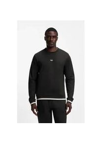 Sweatshirt BOSS "Iconic", Herren, Gr. M, schwarz 001, Single Jersey, Obermaterial: 100% Baumwolle, unifarben, regular fit, Rundhals, Rippb&uuml;ndchen, Sweatshirts Sweatshirt, kontrastfarbene Details, noramle Passform