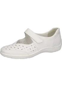 Waldl&auml;ufer Riemchenballerina WALDL&Auml;UFER "HENNI", Damen, Gr. 10 (44,5), wei&szlig;, Nappaleder, unifarben, Schuhe Riemchenballerina, Komfortschuh, Halbschuh in Komfortweite H (= sehr weit)