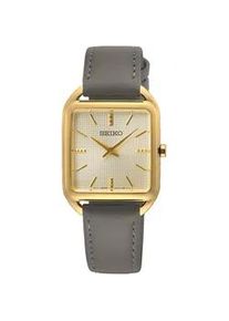 Quarzuhr Seiko, grau, Armbanduhren, Damen, Quarzuhr, Armbanduhr, Damenuhr, Lederarmband