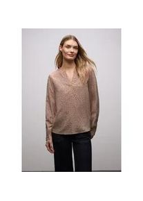 Langarmbluse Street One, Damen, Gr. 40, light apricot, Stoff, 100% Viskose, normal normal, Rundhals, B&uuml;ndchen, Blusen, mit Leoprint