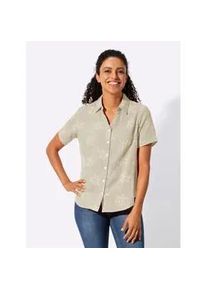 Hemdbluse Inspirationen, Damen, Gr. 54, sand, ecru, 100% Baumwolle, bedruckt, gebl&uuml;mt, gemustert, mehrfarbig, Blusen Hemdbluse