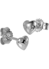 Paar Ohrstecker OSTSEE-SCHMUCK "- kleines Herz - Silber 925/000 -" Gr. 5, silber (silber 925, silberfarben, wei&szlig;), Ohrringe, Damen, Silber 925 (Sterlingsilber)