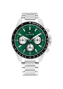Multifunktionsuhr Tommy Hilfiger "CLARK", edelstahlfarben, gr&uuml;n, Armbanduhren, Herren, Quarzuhr, Armbanduhr, Herrenuhr, Edelstahlarmband, analog