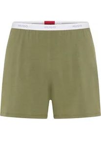 Schlafshorts HUGO UNDERWEAR, Damen, Gr. M, N-Gr, dunkelgr&uuml;n, Jersey, Obermaterial: 95% Baumwolle, 5% Elasthan, Basic, Basic kurz, Hosen, Hugo Logo-Elastikbund