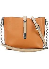 Schultertasche Harpa "MISCHA", Herren, Gr. B/H/T: 12cm x 18cm x 29cm, cognac, Polyurethan (PU), mehrfarbig, Taschen Schultertasche, mit wechselbaren Schultergurten