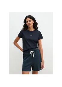 Marc O'Polo Pyjamaoberteil MARC O'POLO "Mix N Match Cotton Top SS", Damen, Gr. M, schwarz navy, Jersey, Obermaterial: 100% Baumwolle, Basic h&uuml;ftlang, Rundhals, Shirts, mit Rundhalsausschnitt und kurzem Arm